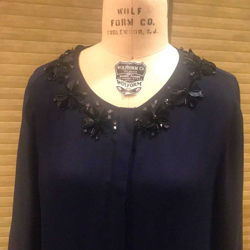 J. Crew navy blouse size 10.